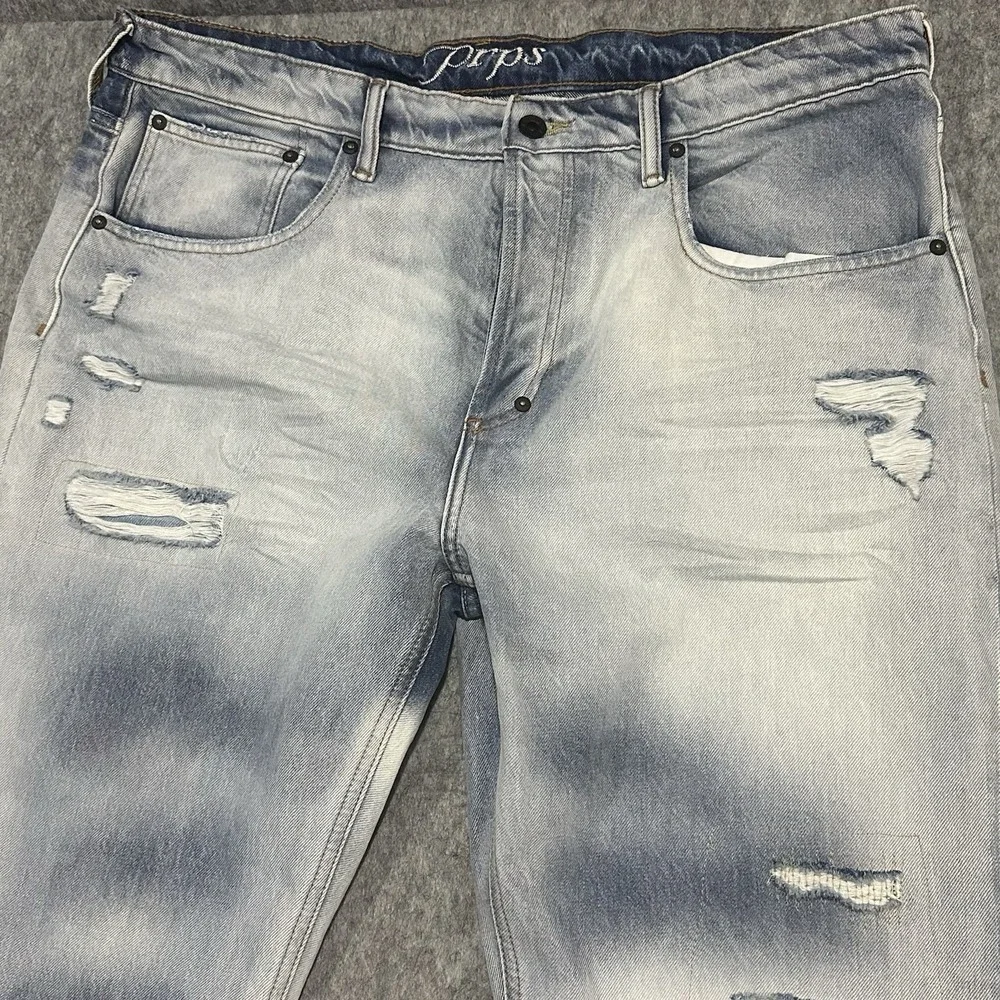 PRPS Men's Barracuda Hiroshima Jeans 100% Cotton Button Fly Indigo - Size 38x34 - Picture 3 of 16